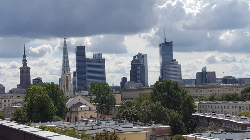 Panorama Warszawy wykonana podczas opini ornitologicznej.
